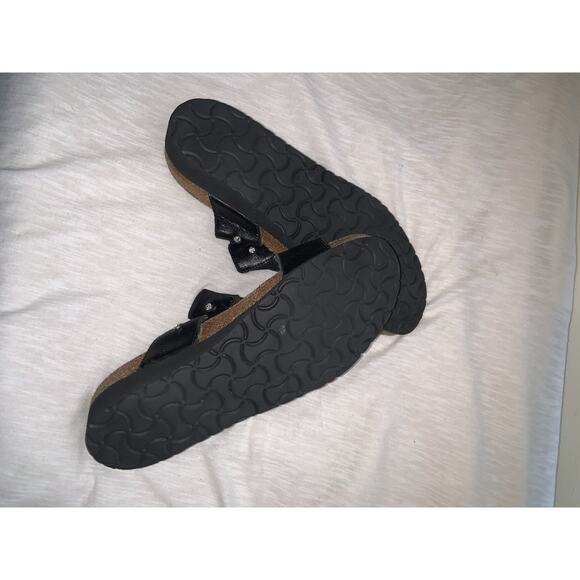 Naot Sandals Womens Black Leather 40 Black Sliver Beaded Shoes 9 - Picture 3 of 3